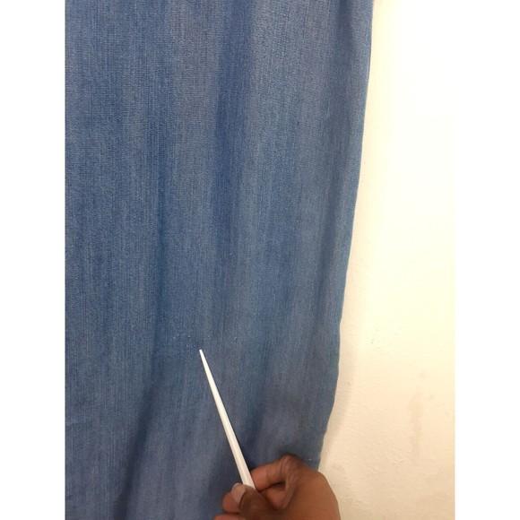 Spense Shirt Dress Womens Lyocell Sz M Blue Chambray Button Up Roll Tab Sleeves - Picture 8 of 10